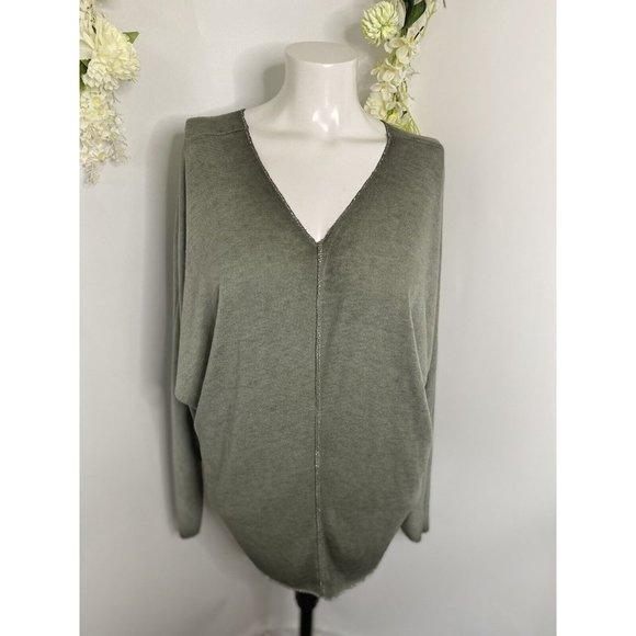 Free For Humanity Size Small Lightweight Sweater Top Metallic Trim Long Sleeves - Picture 14 of 16